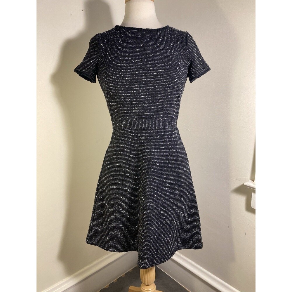 Anne Taylor LOFT Black & Gray Fit & Flare dress size 2 Small Mini 2P